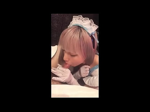 ❤️ Idol Japanese [mayuka], Aṣọ iranṣẹbinrin Faranse, apakan 1, ifefẹfẹ ati fifẹ kuro pẹlu ipara si wa
